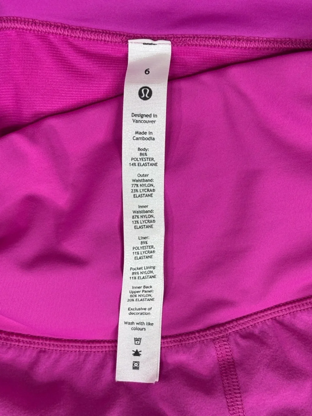 Lululemon Sonic Pink Speed Up Shorts High Rise Zip Pocket Size 6 Run